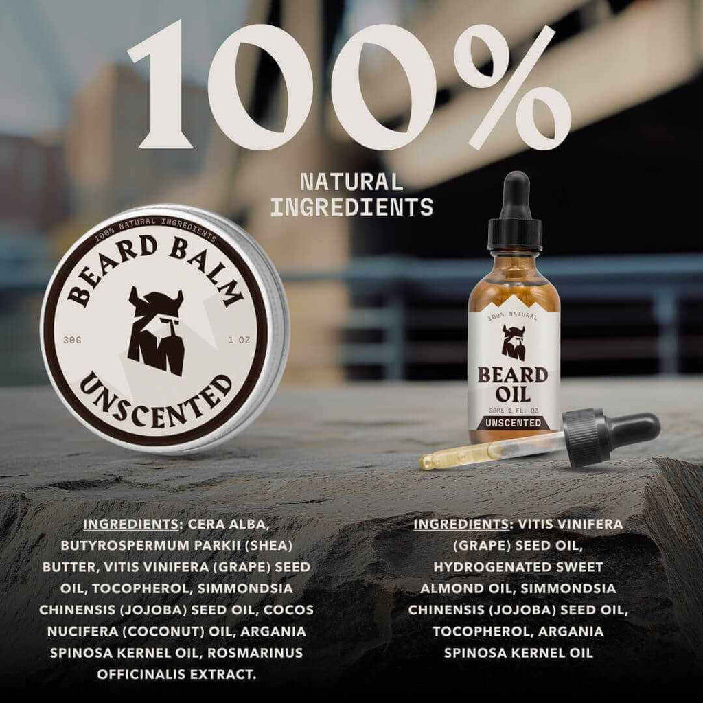 Beard Oil and Balm - Hydration & Styling Kit - Unscented