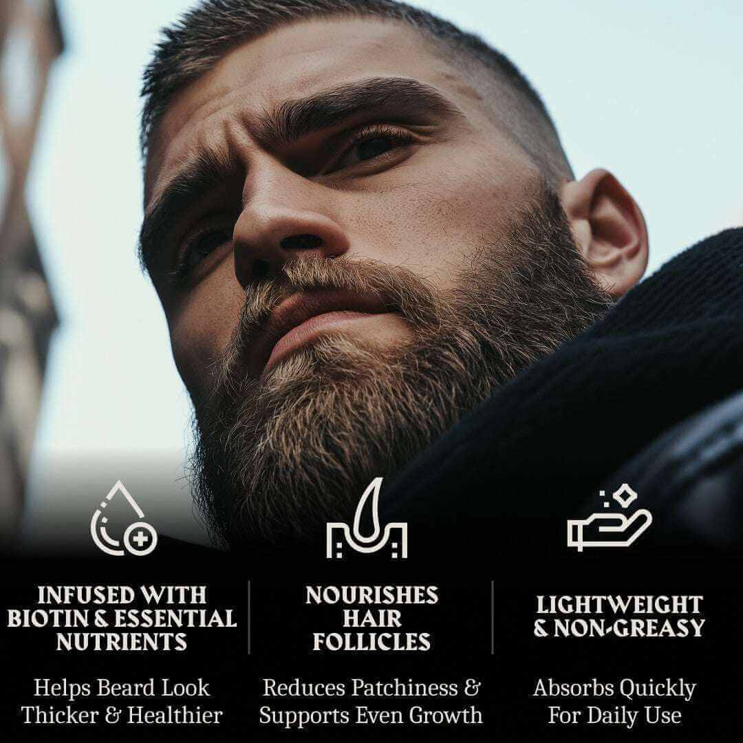 Skäggväxtolja Biotin för Män - Oparfymerad