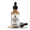 Beard Growth Oil Biotin for Men in amber dropper bottle, unscented and natural formula for fuller, healthier beard growth.
