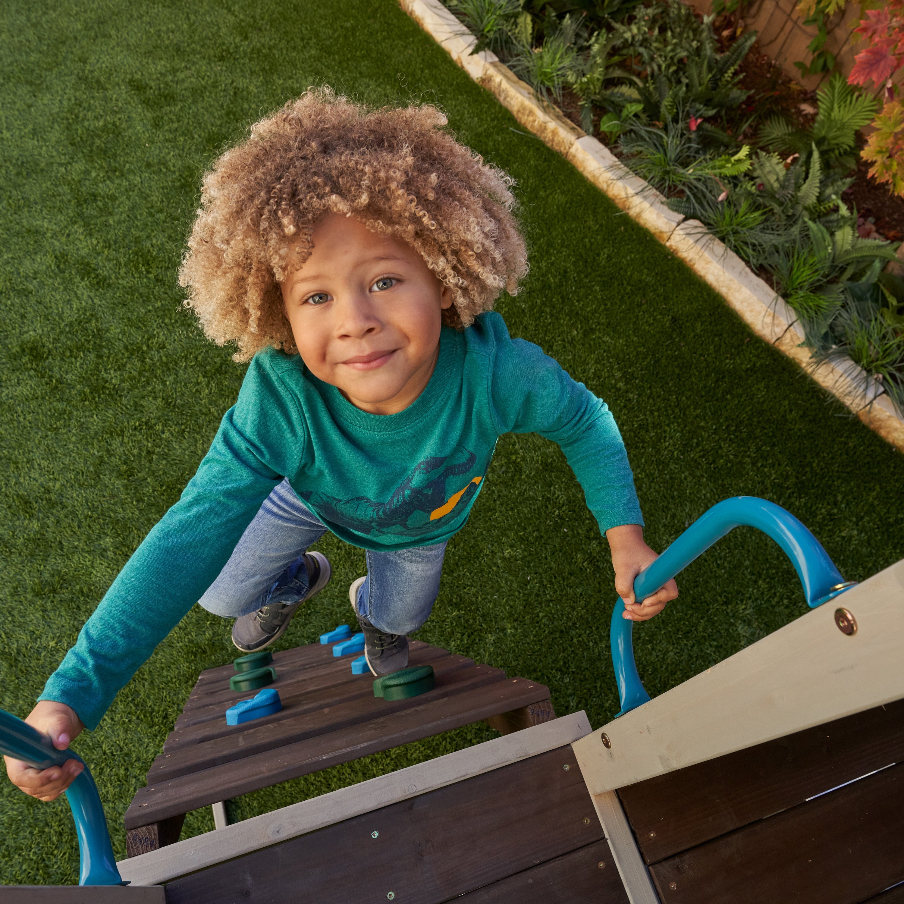 KidKraft Wooden Playhouse with Tube Slide – 2 Storey Outdoor Playground for Kids, Climbing Frame with Turbo Tube Slide & Rock Wall, Garden Play Tower
