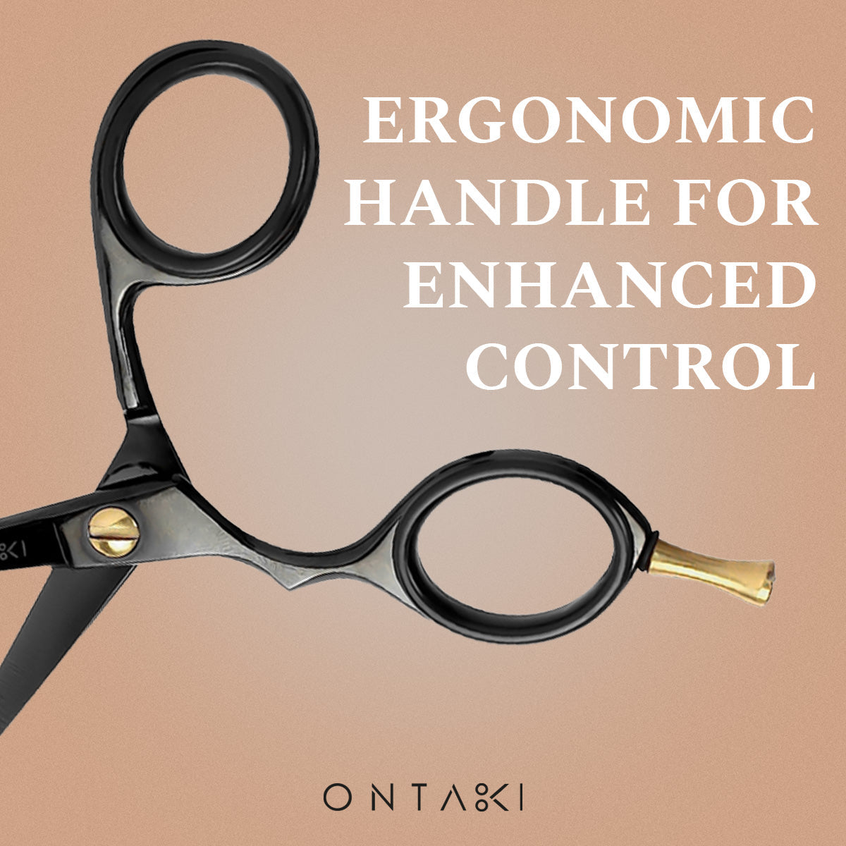 ONTAKI Japanische Stahl Bart- & Schnurrbartschere mit abgerundeter Spitze (4,2") Schwarz