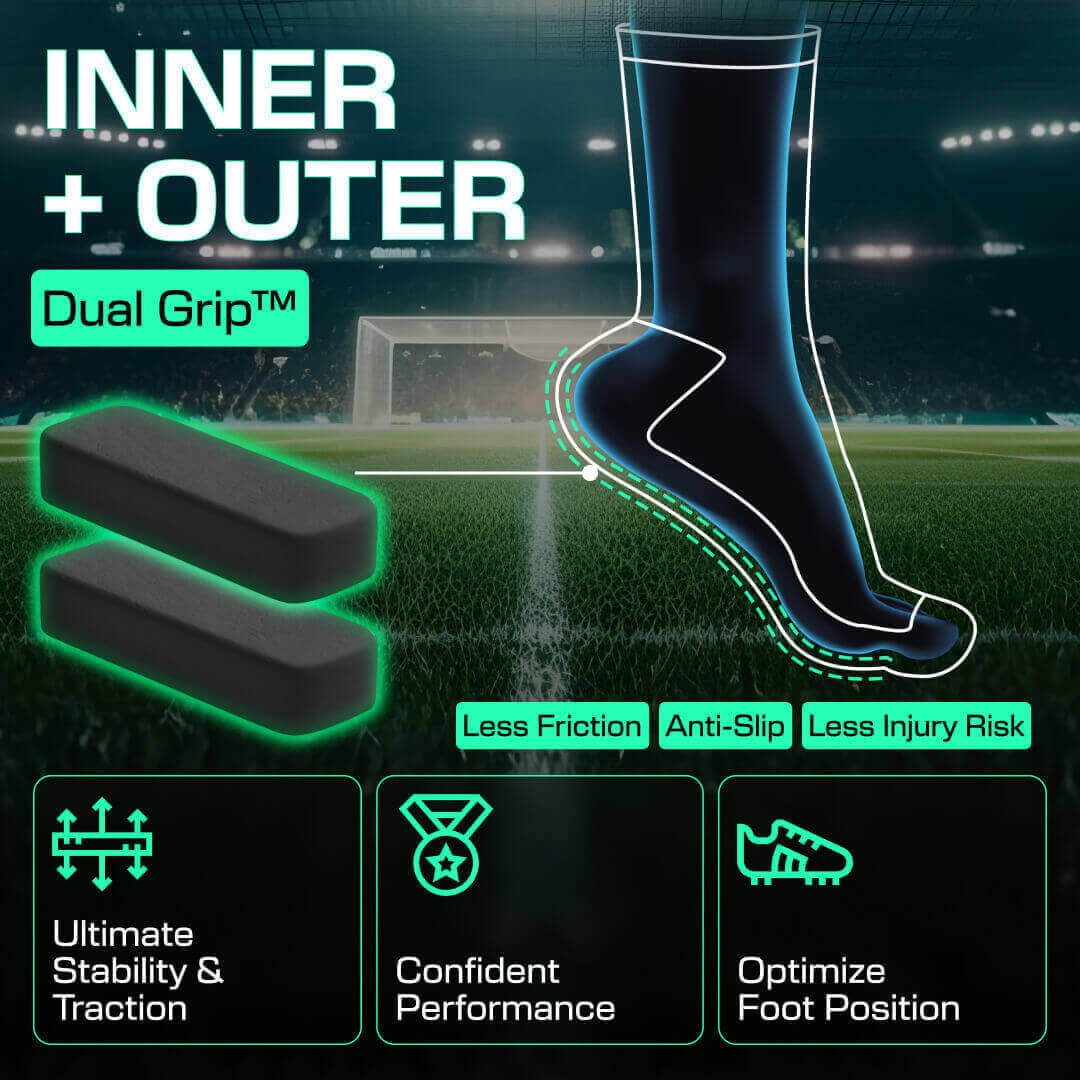 LUX ProCleat Performance Grip Socken – Wadenlang – Weiß – Erwachsenengröße (EU 39–46 / US 6–11,5) – Rutschfeste Stollensocken für Fußball, Baseball und Training