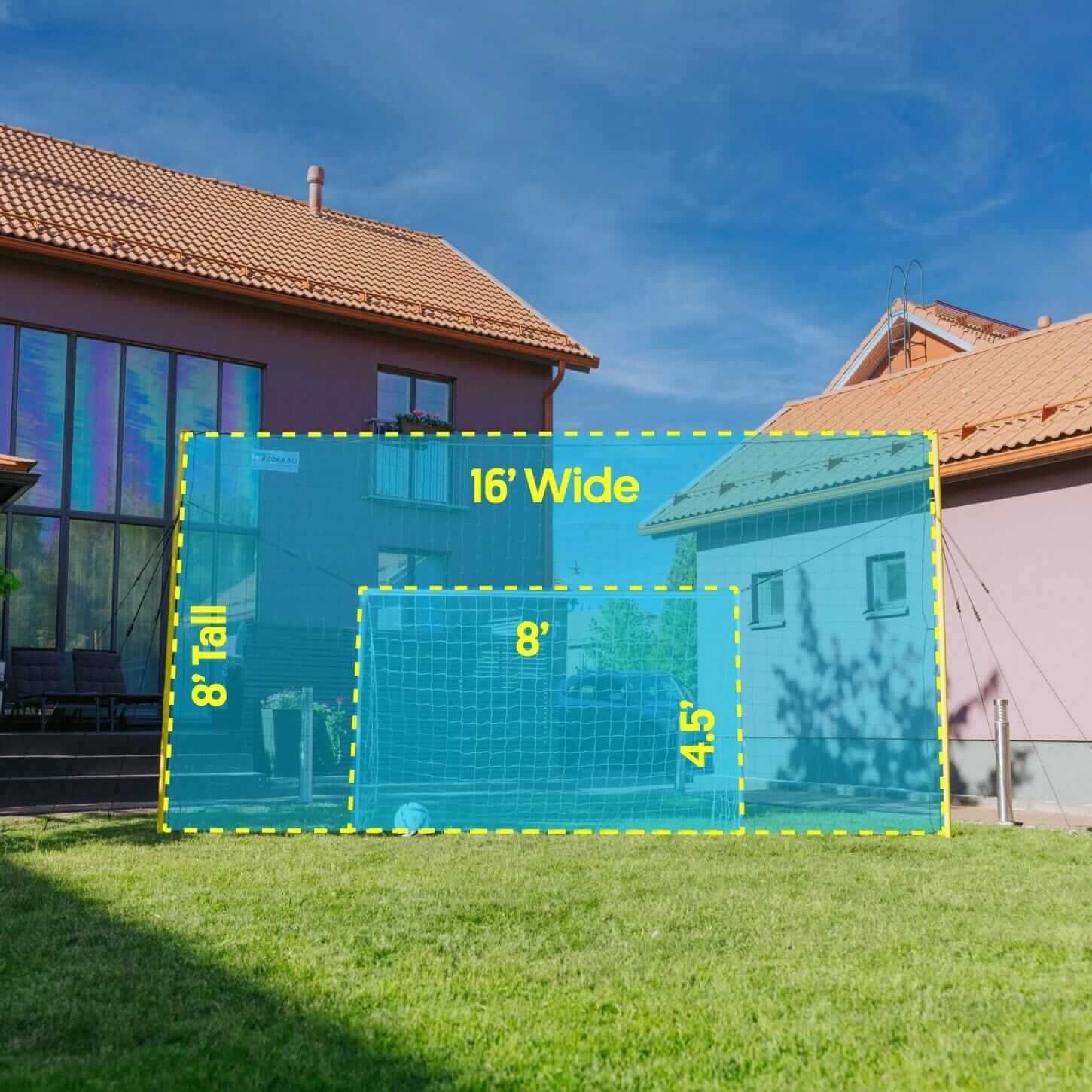 Bramka do piłki nożnej z siatką odbijającą i siatką zabezpieczającą – Open Goaaal Junior