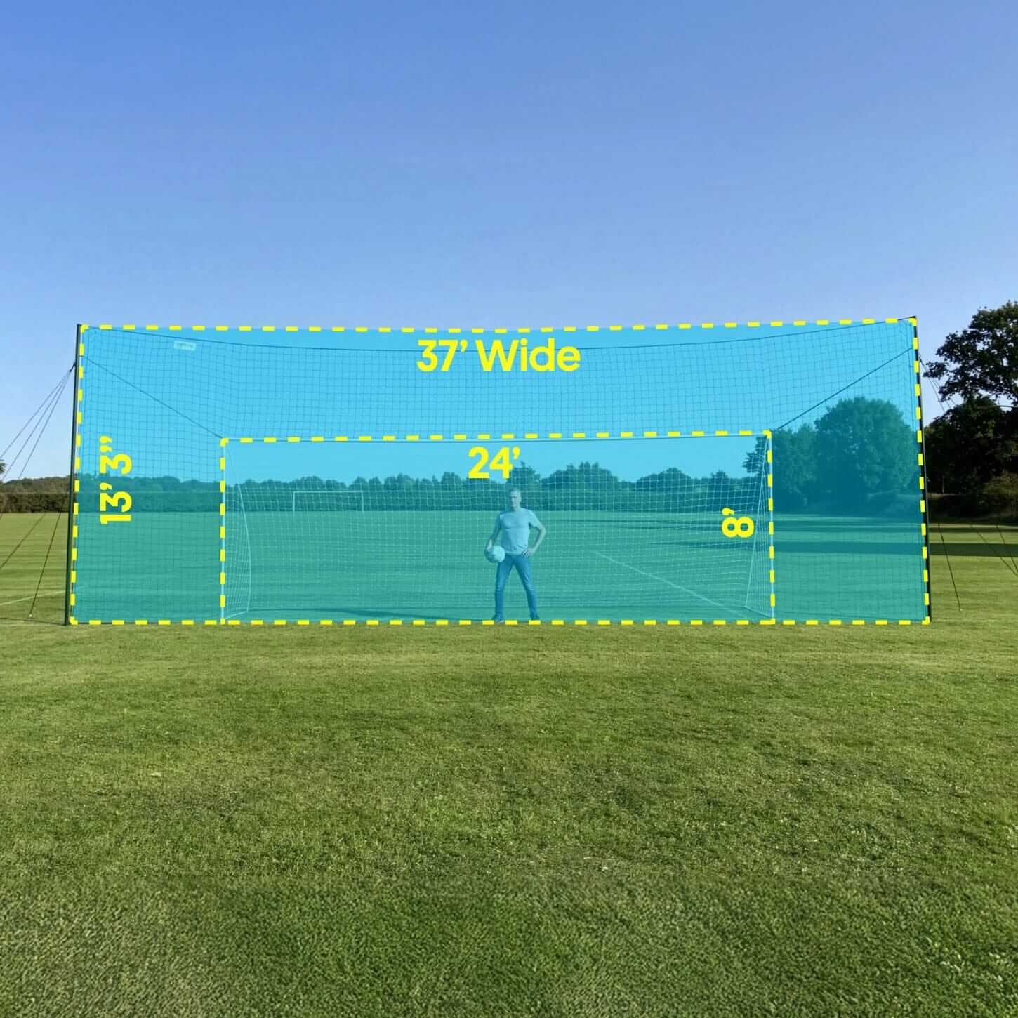 Bramka do piłki nożnej z siatką do odbijania i tylną siatką – Open Goaaal Regulation