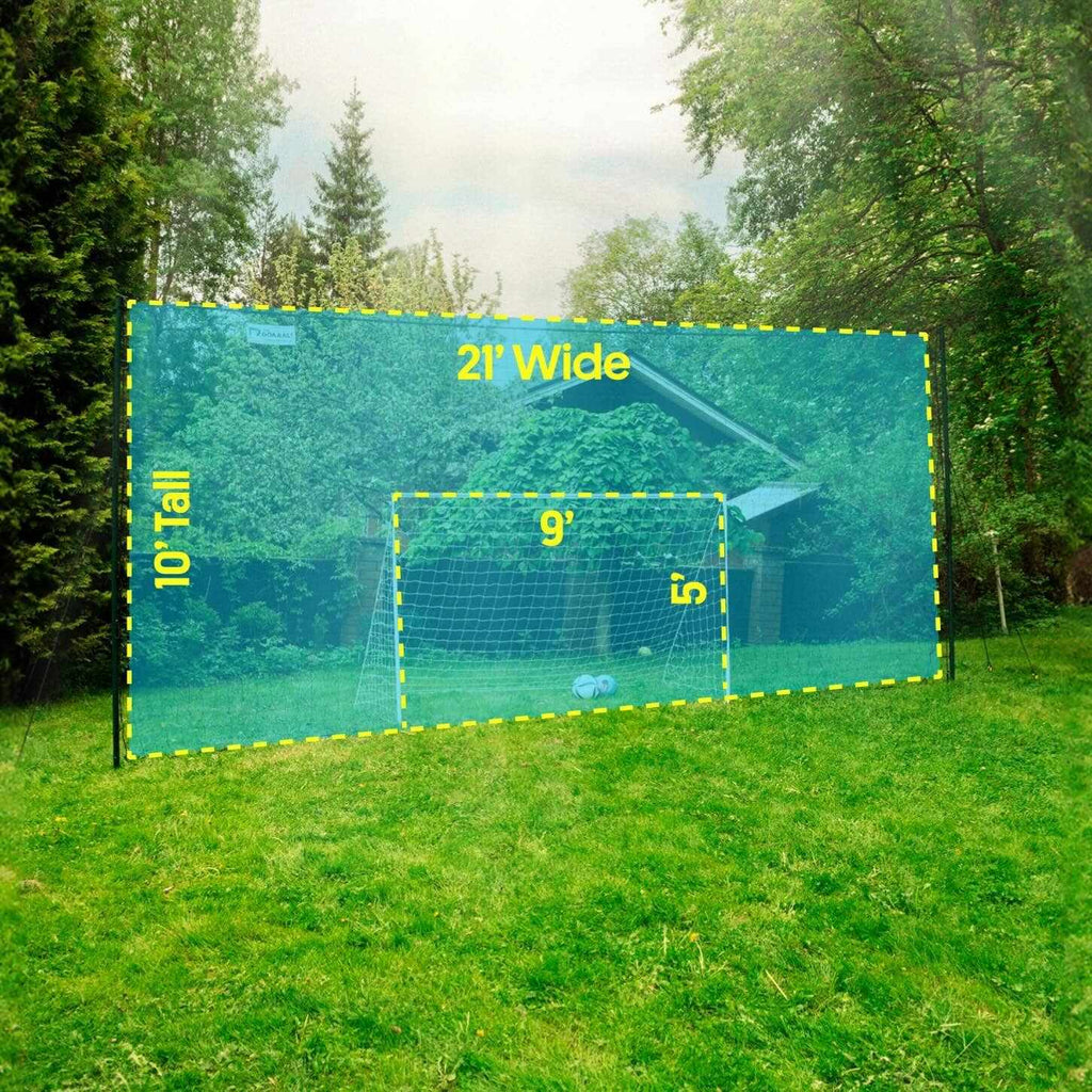 Bramka do piłki nożnej z siatką odbijającą i siatką zabezpieczającą – Open Goaaal Standard