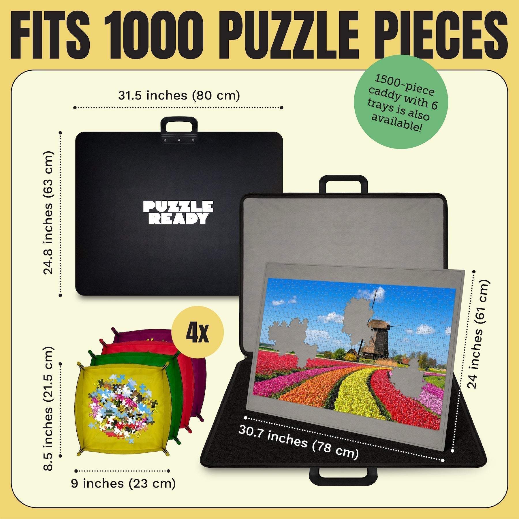 Puzzle Ready Portable Puzzle Caddy 1000 pcs - 4 sorting trays