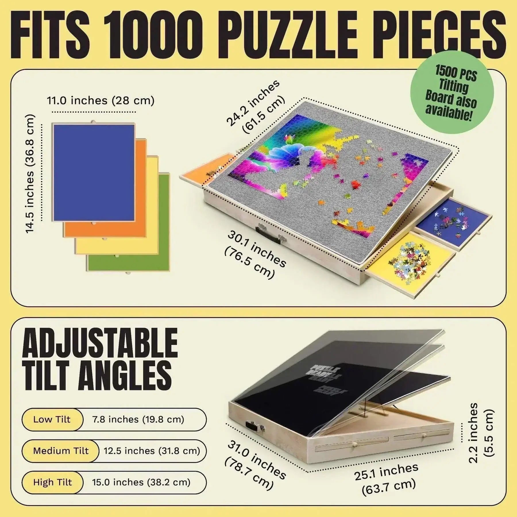 Puzzle Ready Puzzle Board with Tilting Function - 1000 pieces