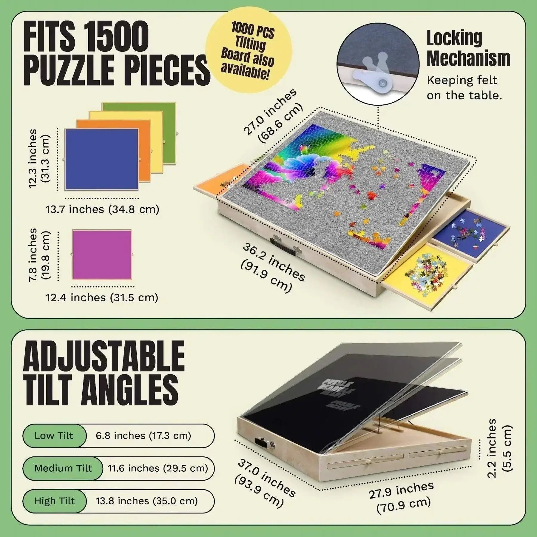 Puzzle Ready Puzzle Board with Tilting Function - 1500 pieces