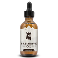 Unscented pre-shave oil for men in a glass bottle with dropper, offering enhanced glide and skin protection for smooth shaving.