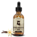 Vanilla-scented pre shave oil for men with moisturizing and protective formula.