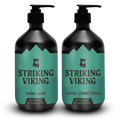 Striking Viking Beard Wash & Conditioner Set with Peppermint & Eucalyptus Fragrance.