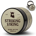 Beard Butter Vanilla by Striking Viking in a 4 oz container, designed for intense moisturization and long-lasting fragrance.