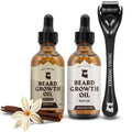 Olej do wzrostu brody Wanilia i bezzapachowy + Zestaw z Derma Rollerem