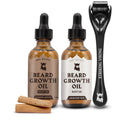 Huile de Croissance de Barbe Bois de Santal & Sans Parfum + Ensemble Derma Roller