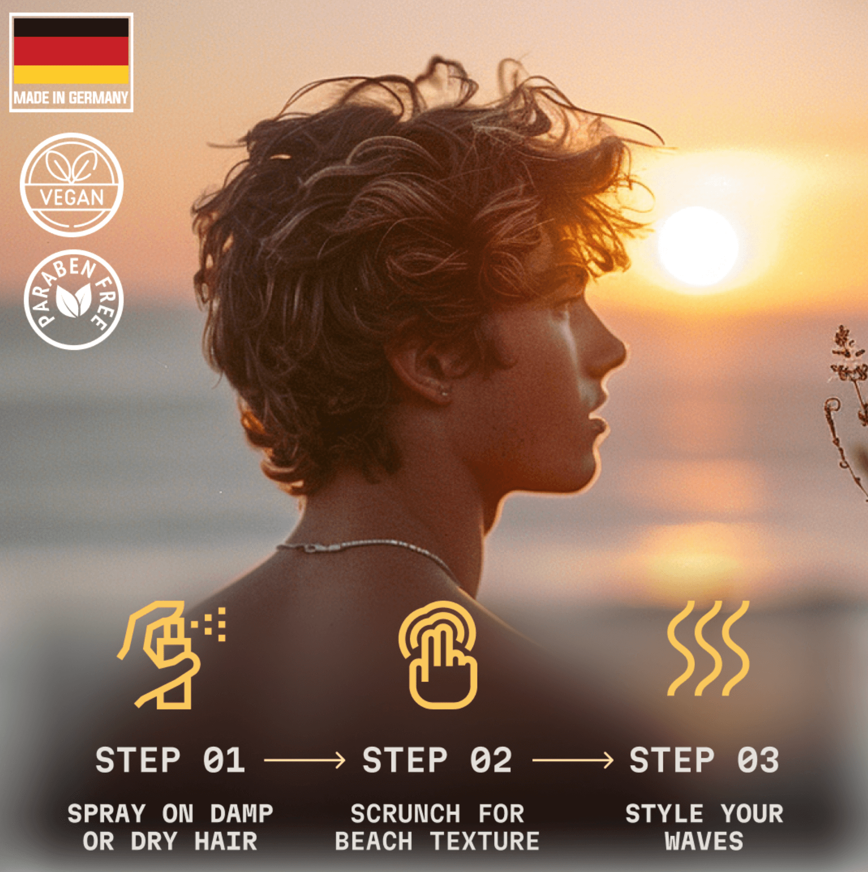 Striking Viking Sea Salt Hair Spray for Men - Strong Hold - Citrus