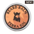 Terra Sol Beard Balm tin with natural oils for beard care and styling, 2 oz container