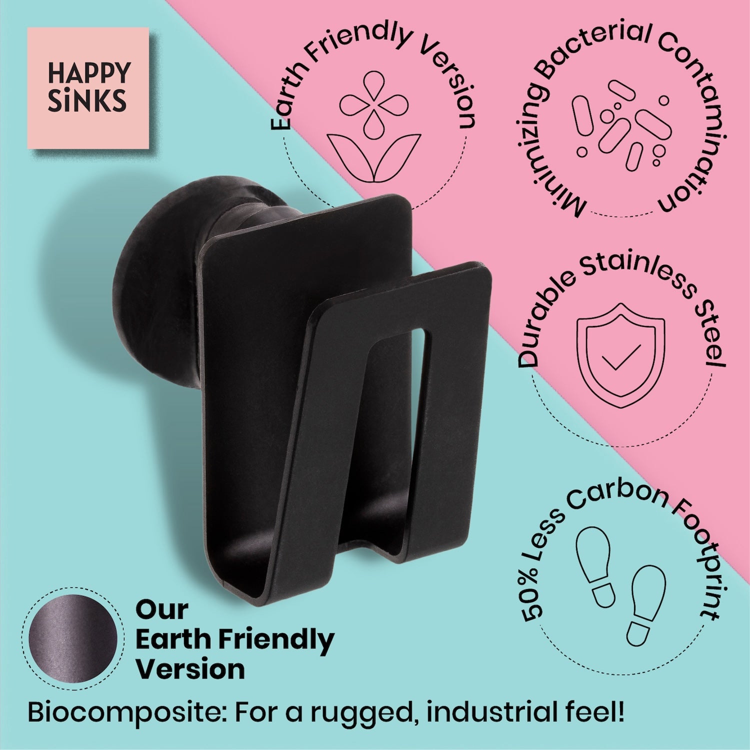 Happy Sinks Magnetic Sponge Holder - Biocomposite