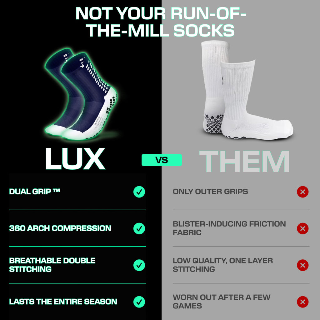 Lux Soccer Grip - Calf Sock - Navy Blue