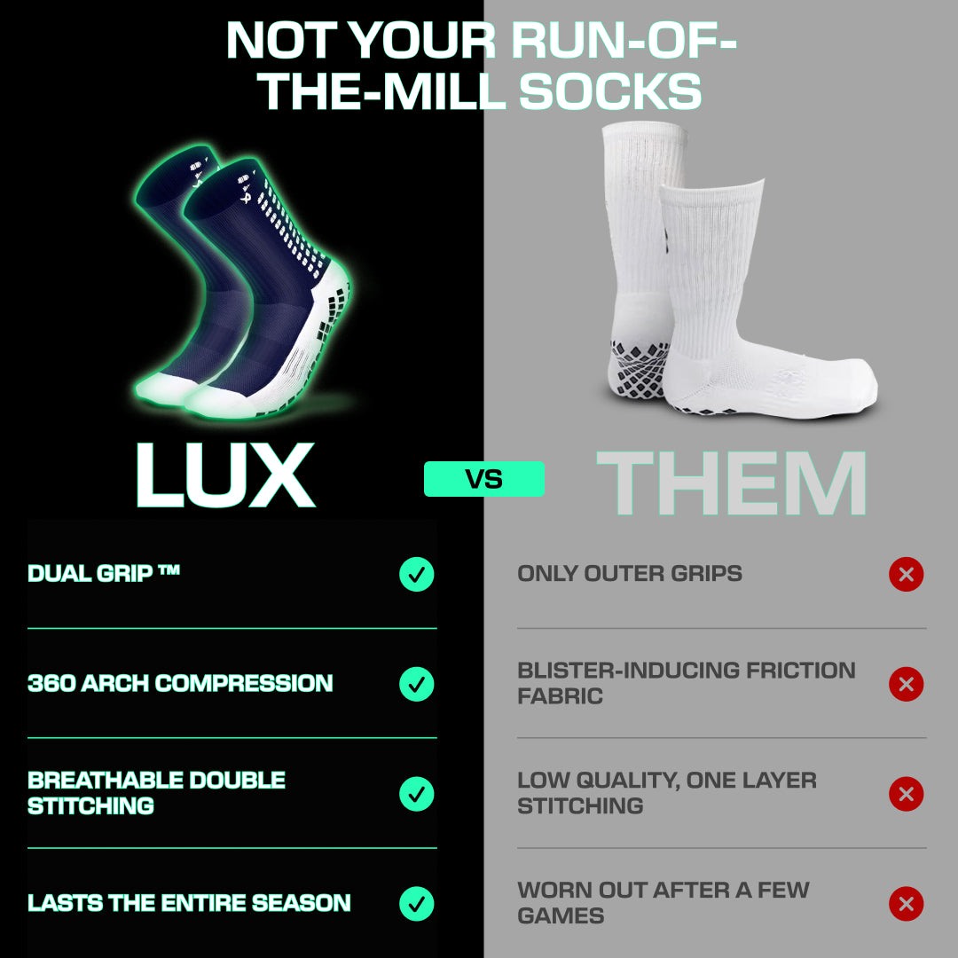 Lux Soccer Grip - Calf Sock - Navy Blue