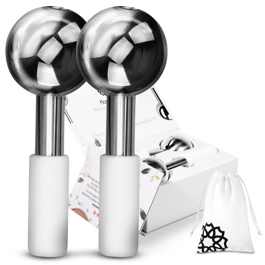 HaNaEmi Steel Ice Globe Face Massager - 2 pcs
