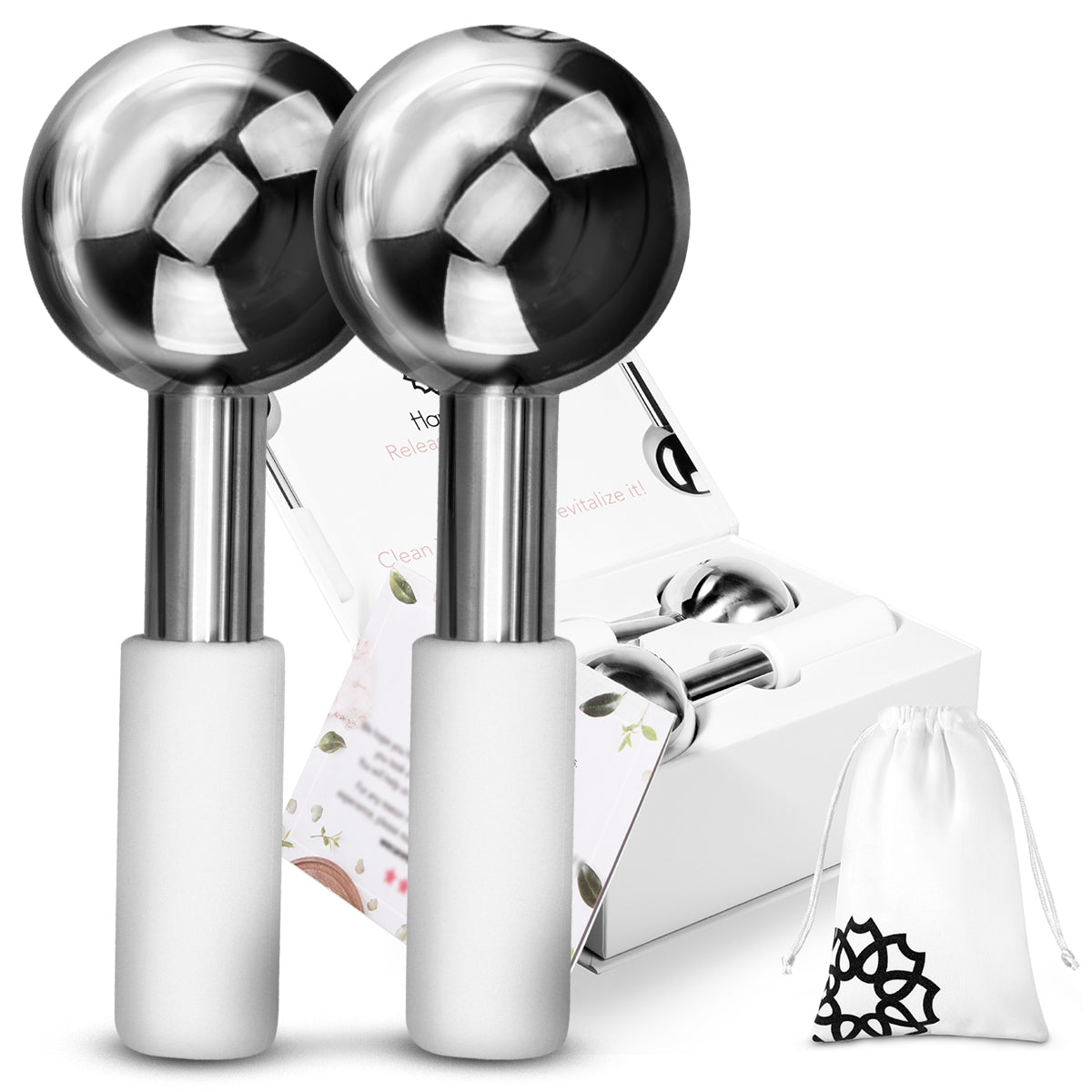 HaNaEmi Steel Ice Globe Face Massager - 2 pcs