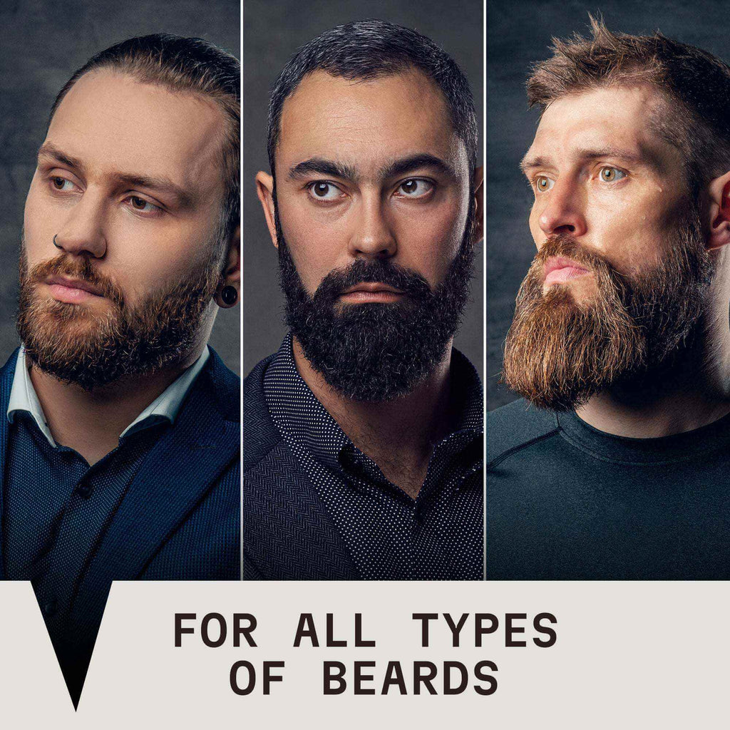 Beard Oil Variety 4 Pack Set for all beard types, featuring natural and organic ingredients with scents of citrus, vanilla, cedarwood, and sandalwood.