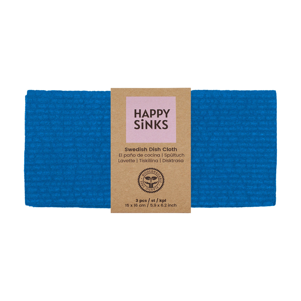 Happy Sinks Swedish Dishcloth Set - Ocean Blue - 3pcs