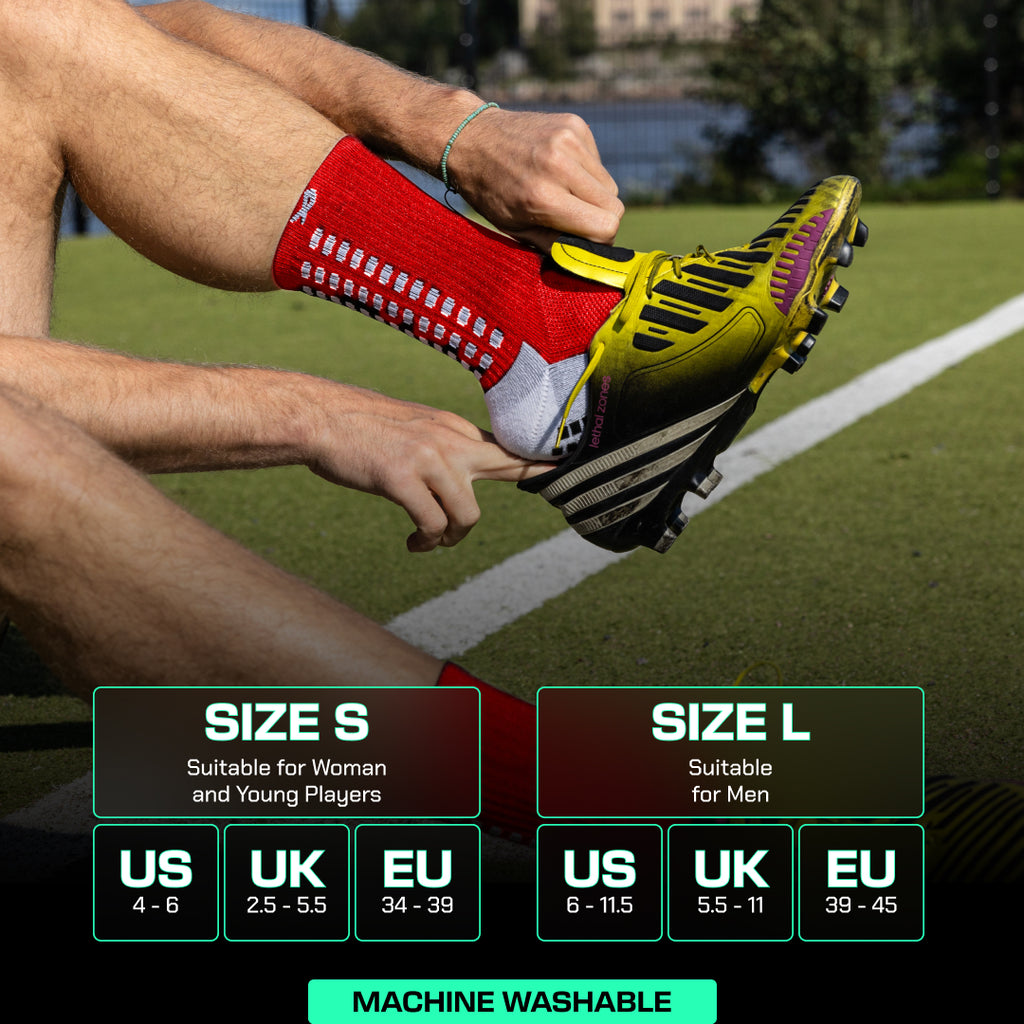 Lux Soccer Grip - Calf Sock - Red