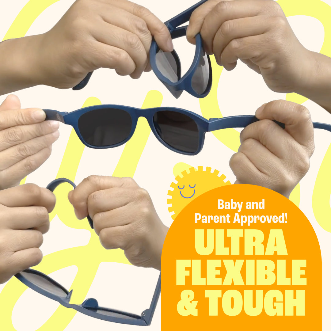 BABY SUNNIES Polarized Baby Sunglasses - Transparent Pink, 0-24 Months - UV400 Polarized Toddler Sunglasses - Adjustable Strap Infant Essentials - Unbreakable Flexible Baby Beach Essentials
