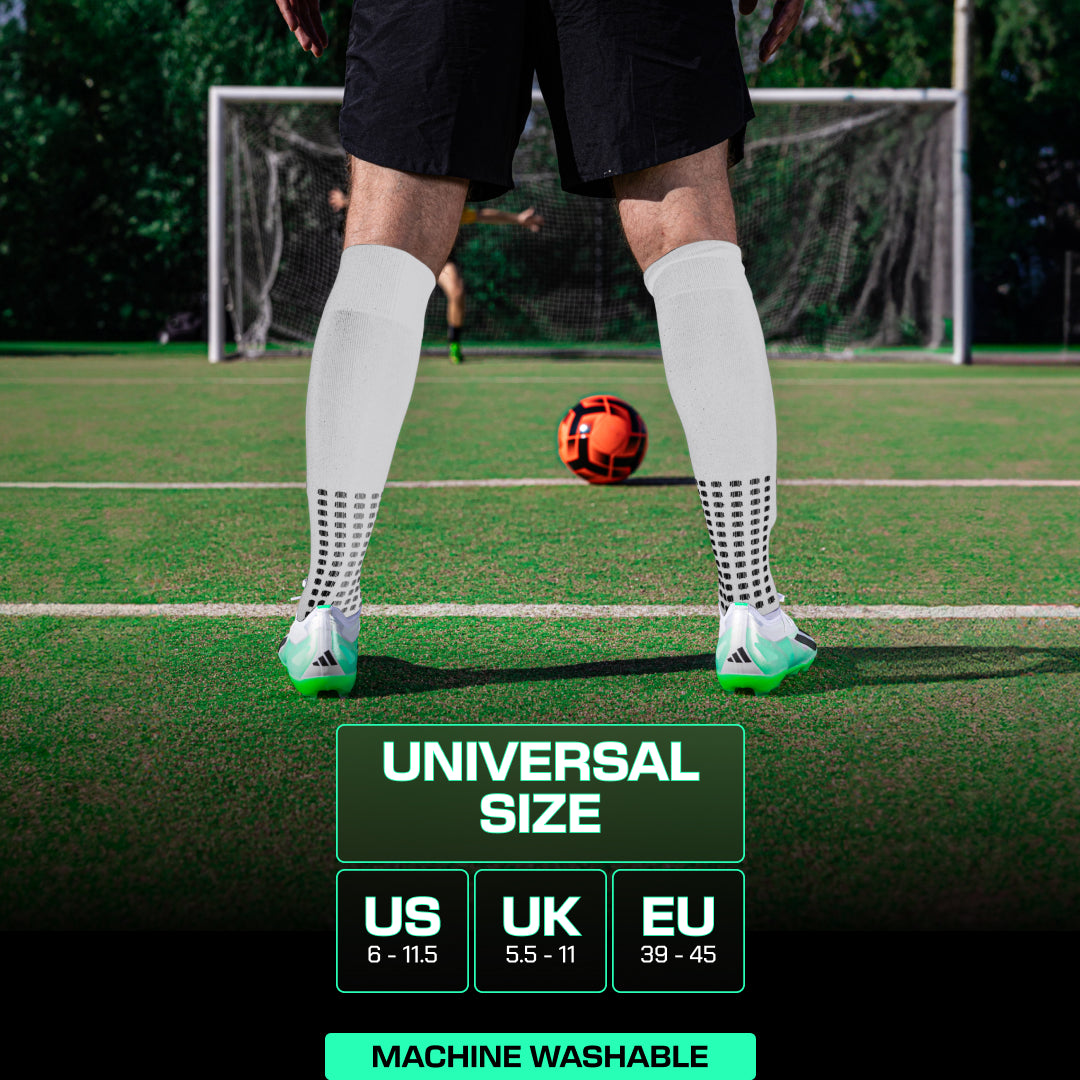 Lux Soccer Grip - Knee Sock - White