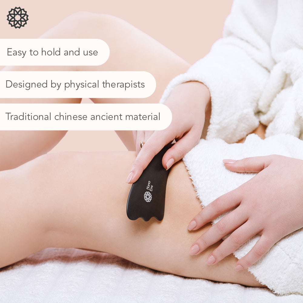 HaNaEmi Gua Sha Bian Stone Face Massage Tool Set - 4 pcs (US & EU)