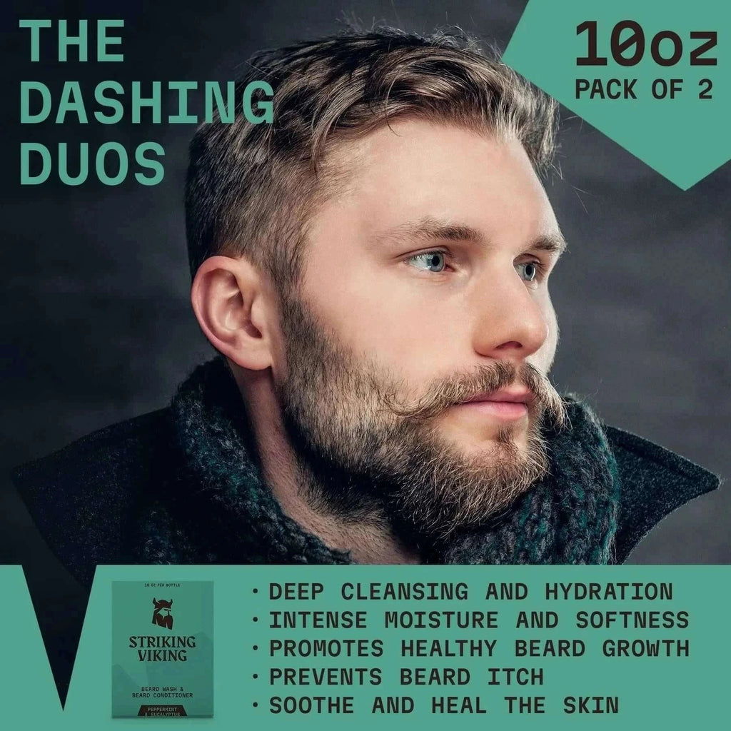 Striking Viking Beard Wash & Conditioner Set (Natural Peppermint & Eucalyptus)