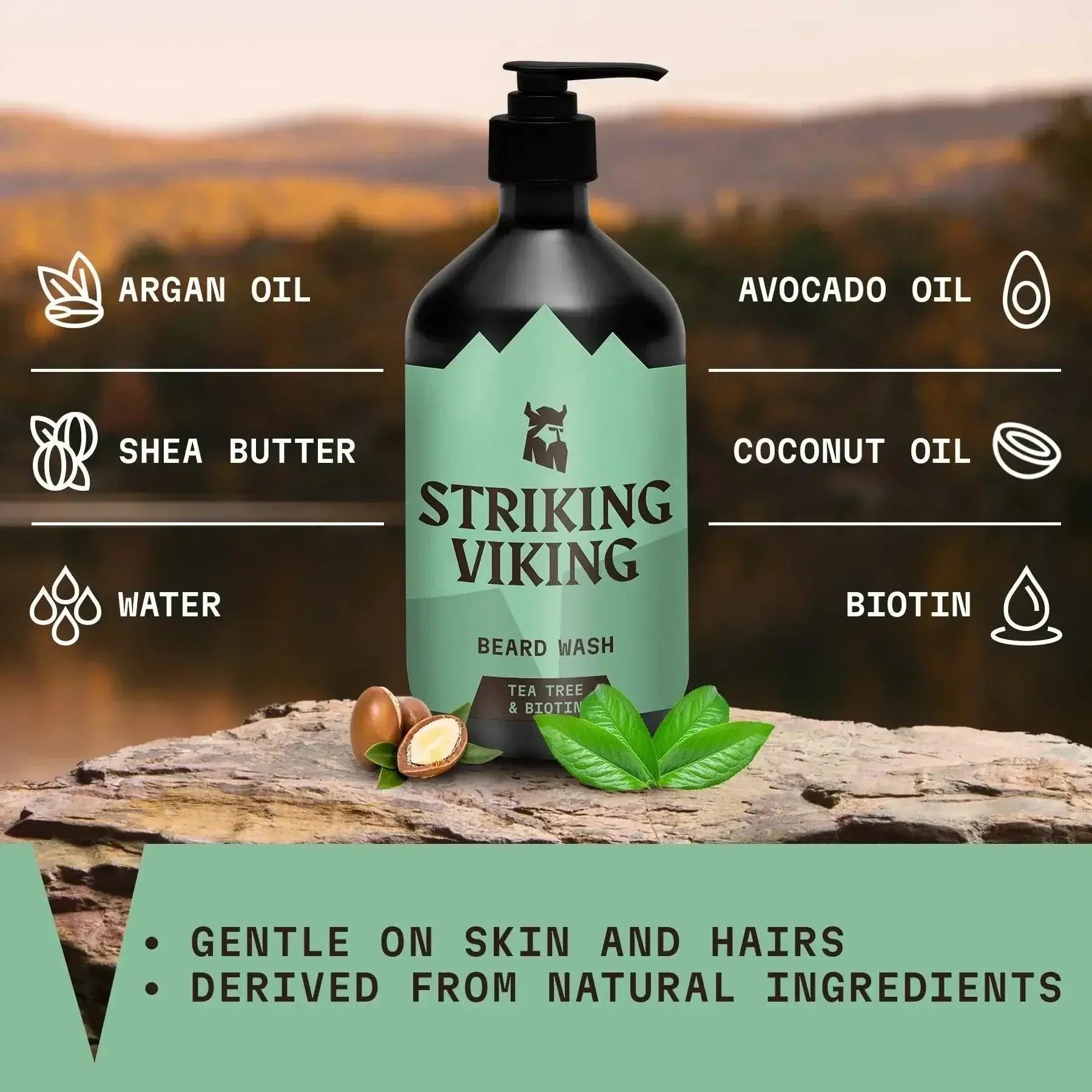 ingredients of Striking Viking Beard Shampoo (Tea Tree & Biotin)