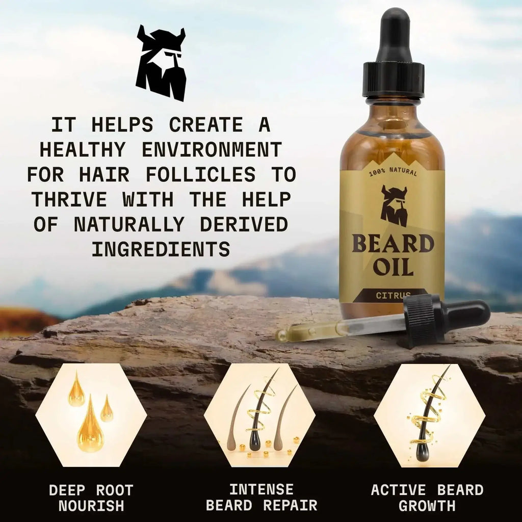 Beard Oil Citrus 100% Natural Organic Ingredients for Beard Growth and Care