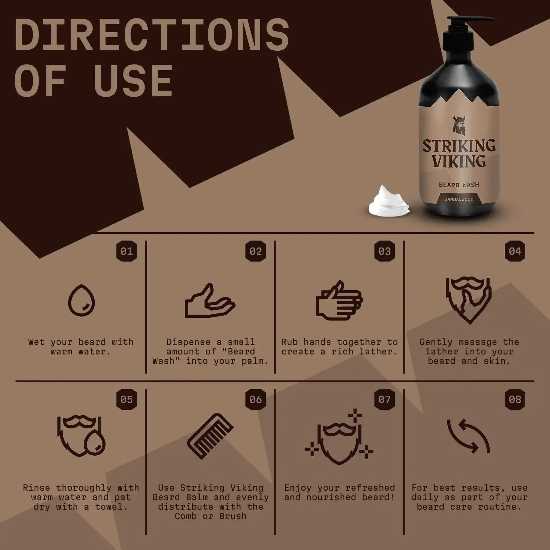 how to use Striking Viking Beard Shampoo (Sandalwood)