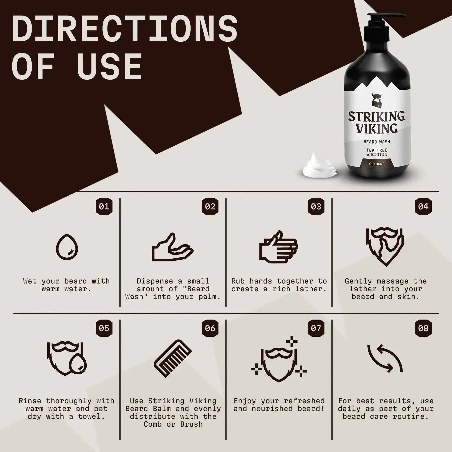 Striking Viking Beard Wash (Cologne) how to use