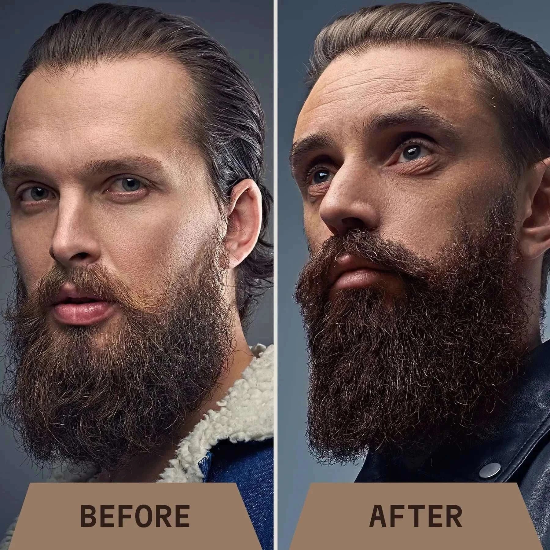 before and after using Striking Viking Beard Shampoo (Sandalwood)