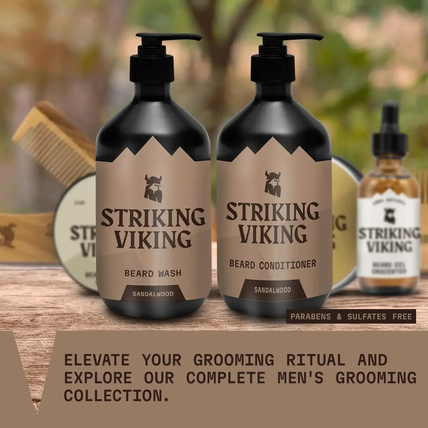 Striking Viking Beard Shampoo & Conditioner Set (Sandalwood)