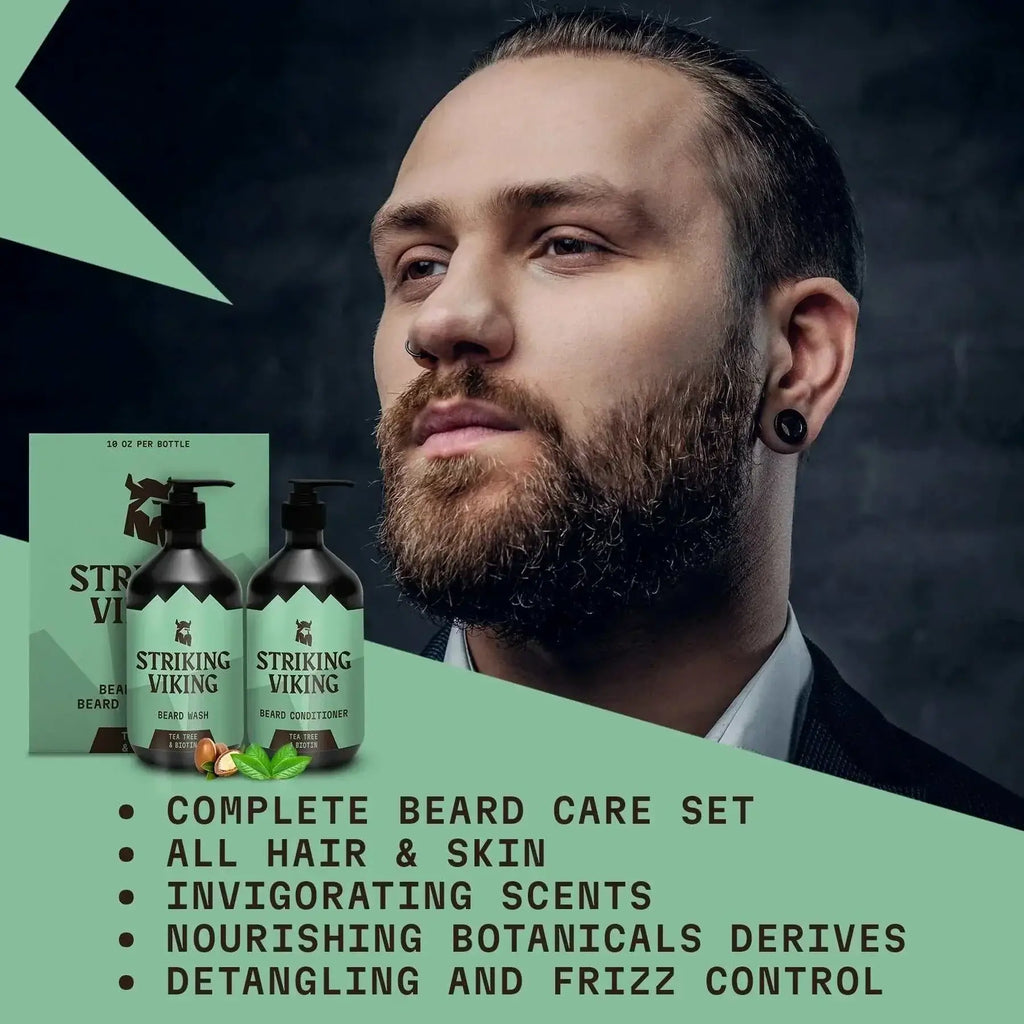 features of Striking Viking Beard Shampoo & Conditioner Set (Tea Tree & Biotin)