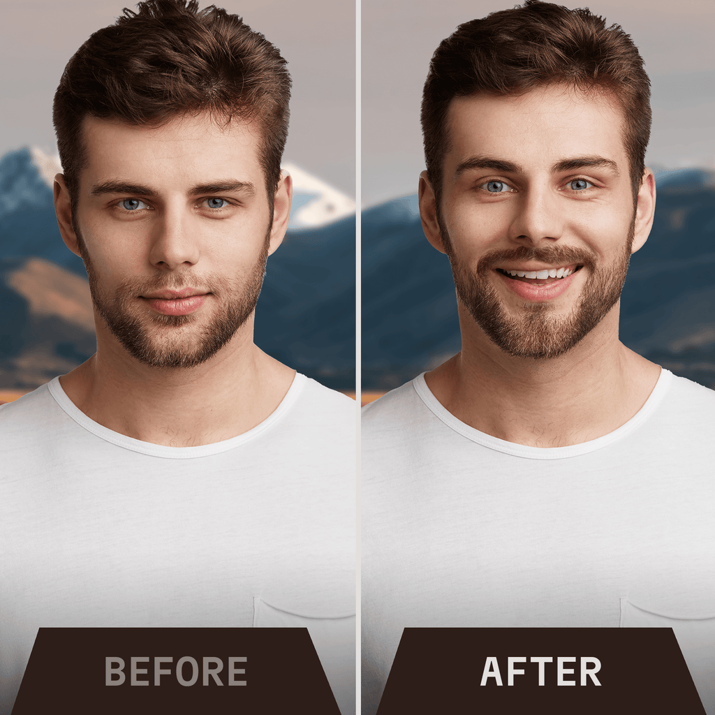 Beard growth transformation before and after using Beard Growth Oil Biotin.