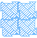 Happy Sinks Sink Mat Set - Lake Blue - 4pcs