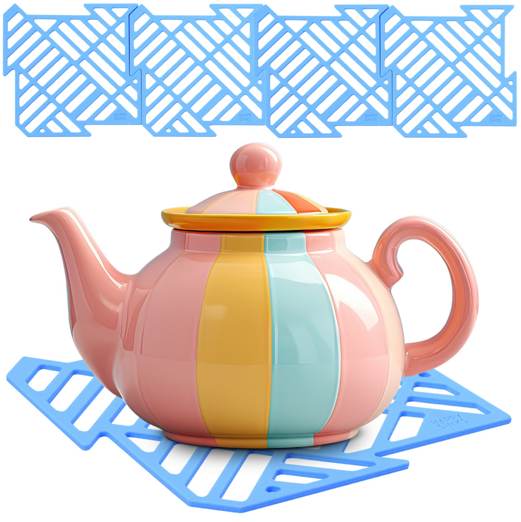 Happy Sinks Sink Mat Set - Lake Blue - 4pcs