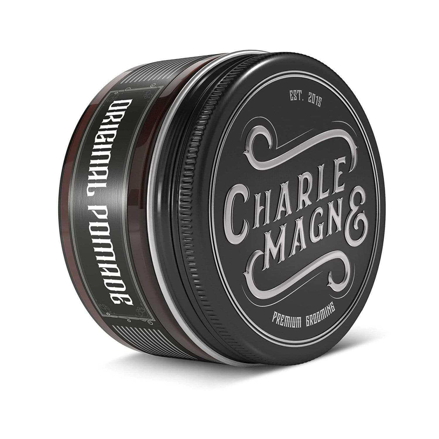 Charlemagne Original Hair Pomade tin with vintage design.