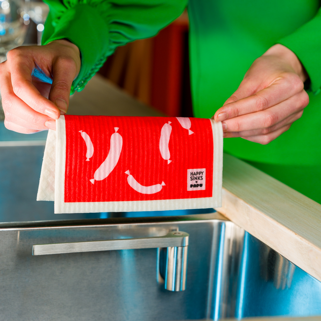 Happy Sinks Magnetic Dishcloth Holder - Steel