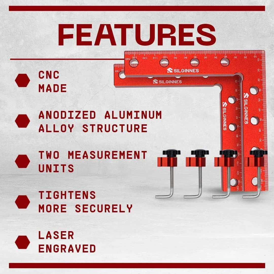 90 Degree Positioning Squares 5.5"x5.5" Right Angle Clamping Square 2 Pack