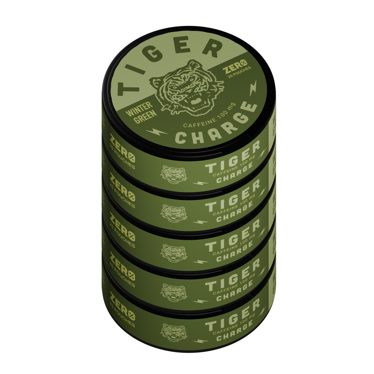 Tiger Charge Wintergreen caffeine pouches - detail 1