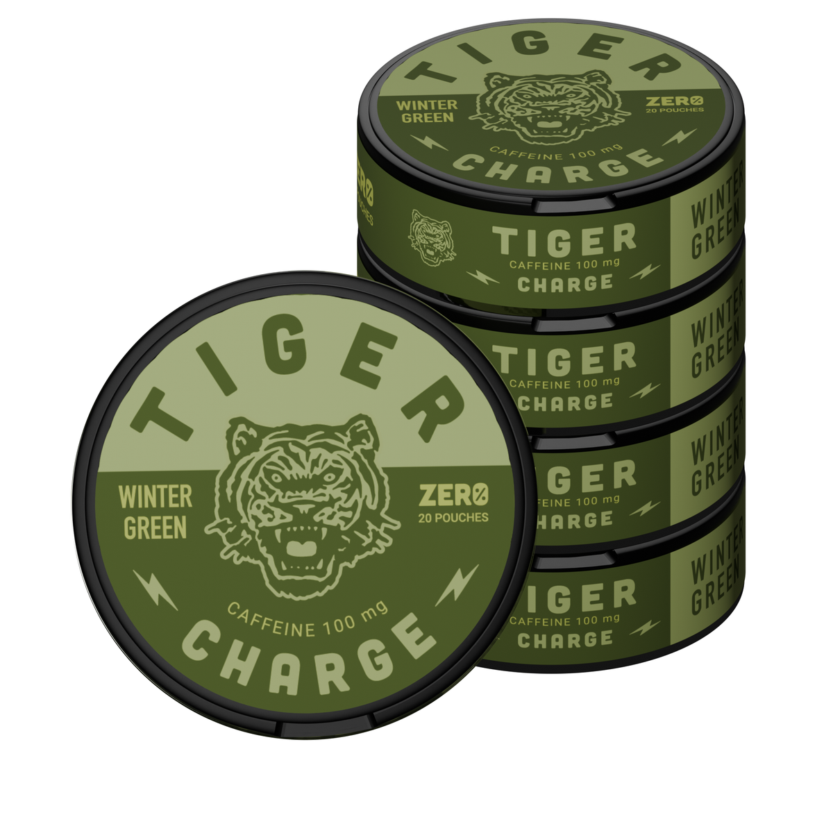 Tiger Charge Wintergreen caffeine pouches - detail 2